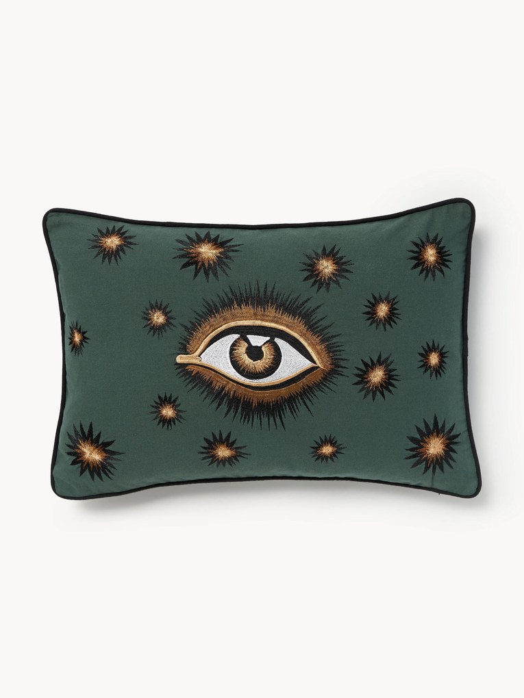 Capa de almofada de algodão artesanal Eye