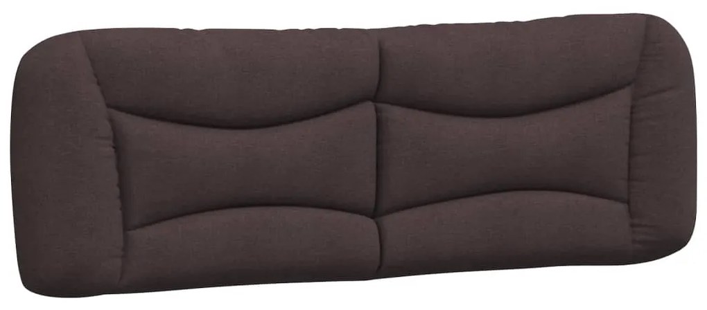 Cama com colchão 160x200 cm tecido castanho-escuro