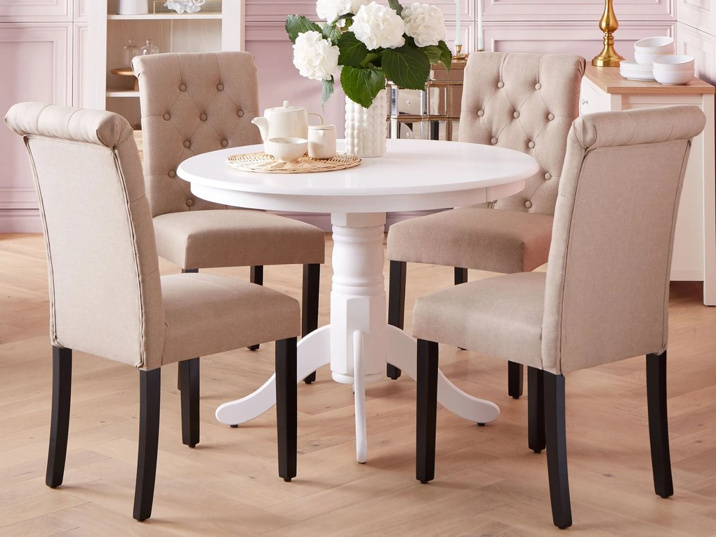 Mesa de jantar redonda branca ⌀ 100 cm AKRON Beliani