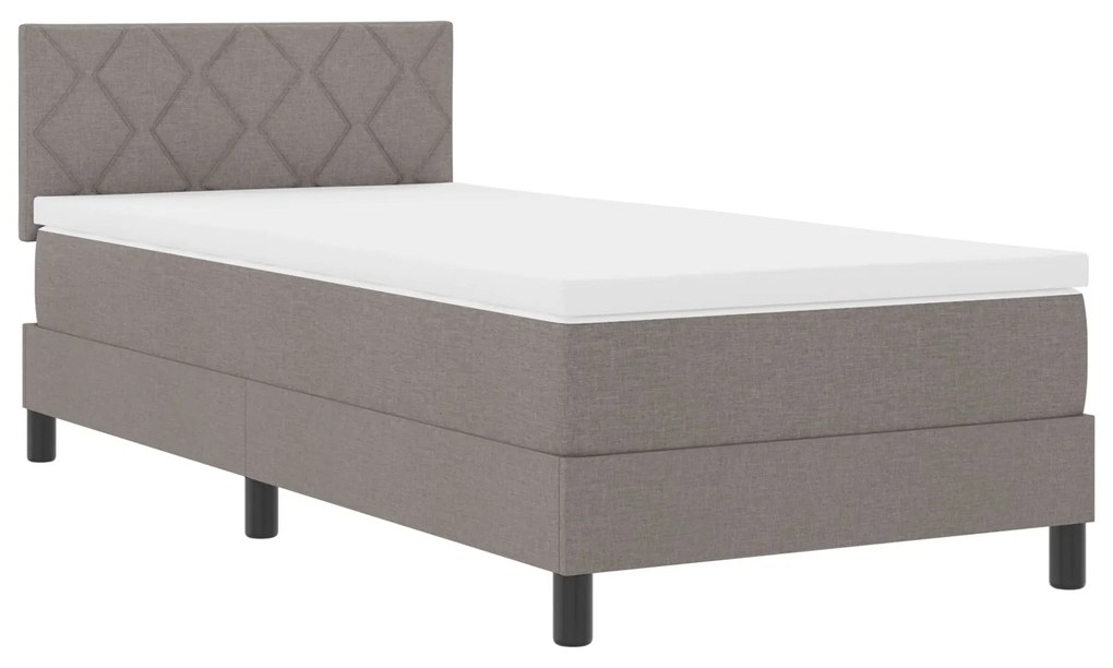 Cama Box Spring com Colchão Taupe 90x200 cm Tecido
