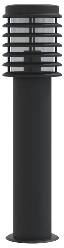 Candeeiro de chão para exterior 60 cm aço inoxidável preto