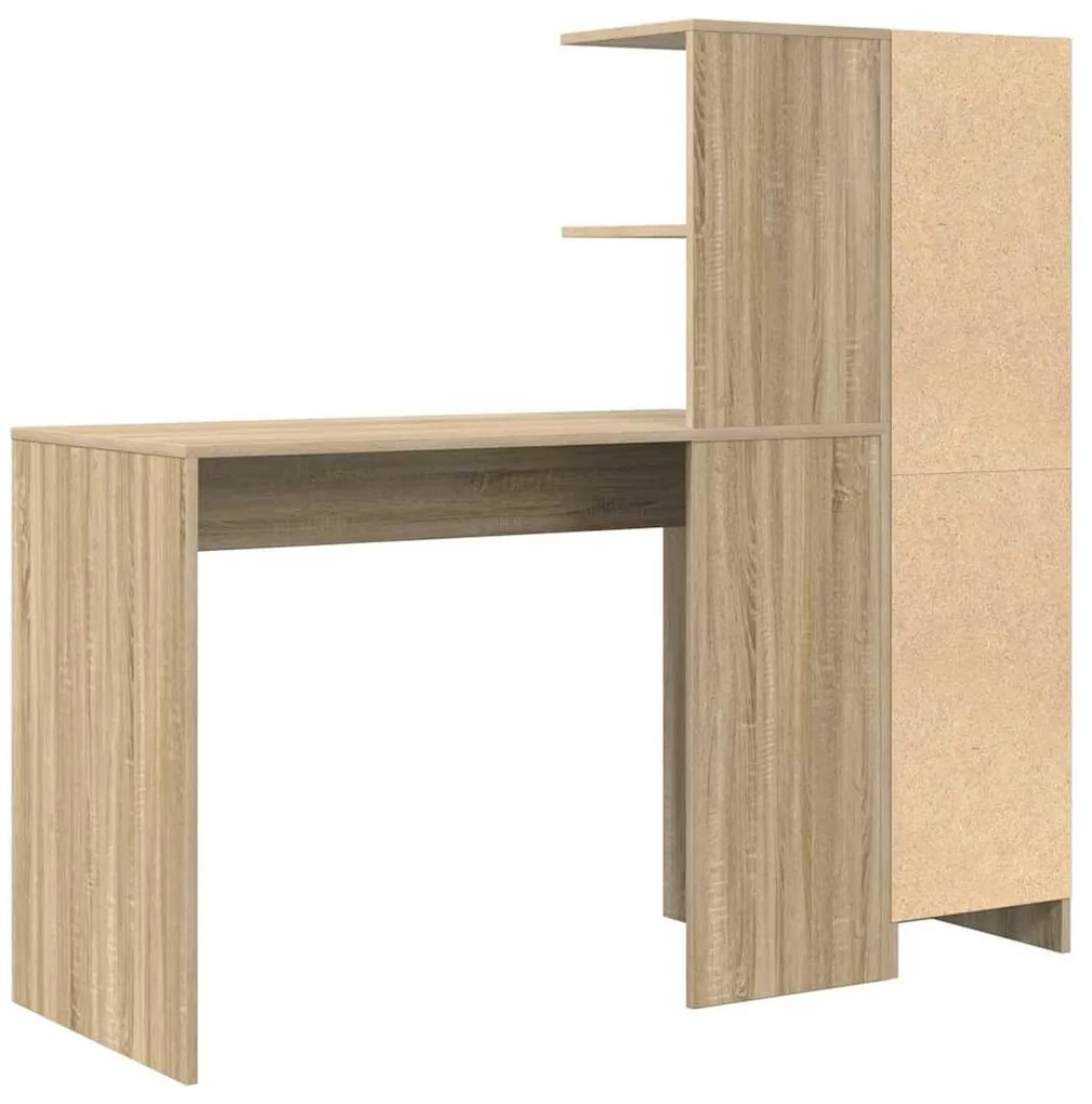 Mesa com Armazenamento em Madeira de Carvalho Sonoma