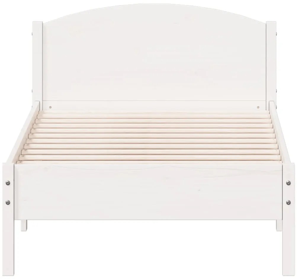Cama sem colchão 90x200 cm madeira de pinho maciça branco