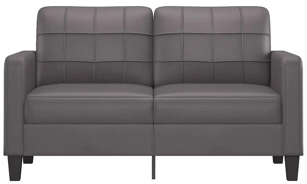 Sofá de 2 lugares 140 cm couro artificial cinza