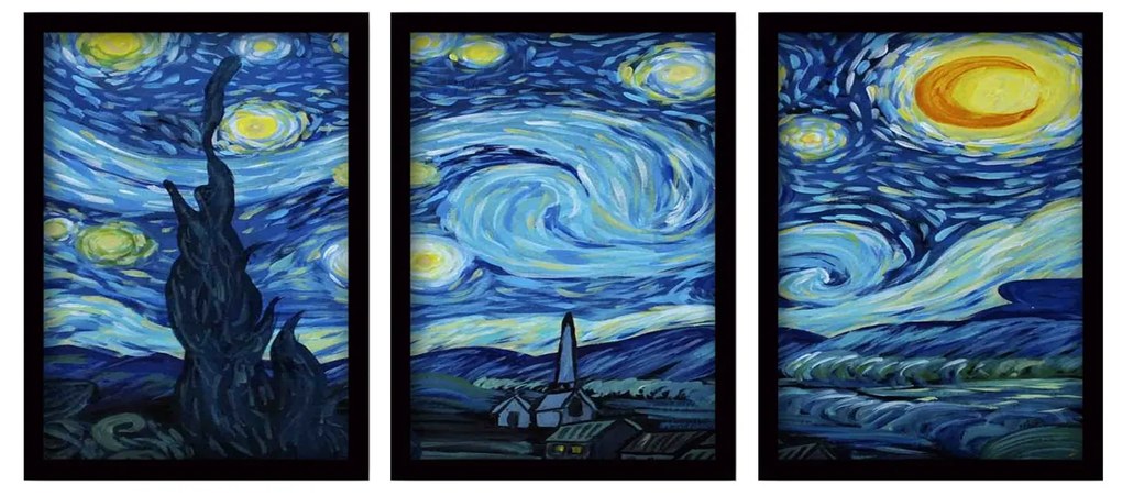 Quadro Decorativo com Moldura 3SC190 – Multicolor – 35 x 45 cm (3 Peça
