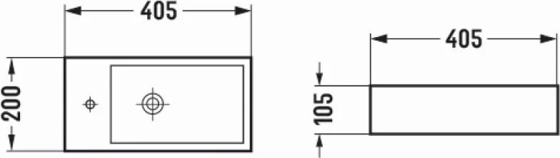 Mexen Inez lavatório de bancada direito 40 x 20 cm, branco - 21484000R