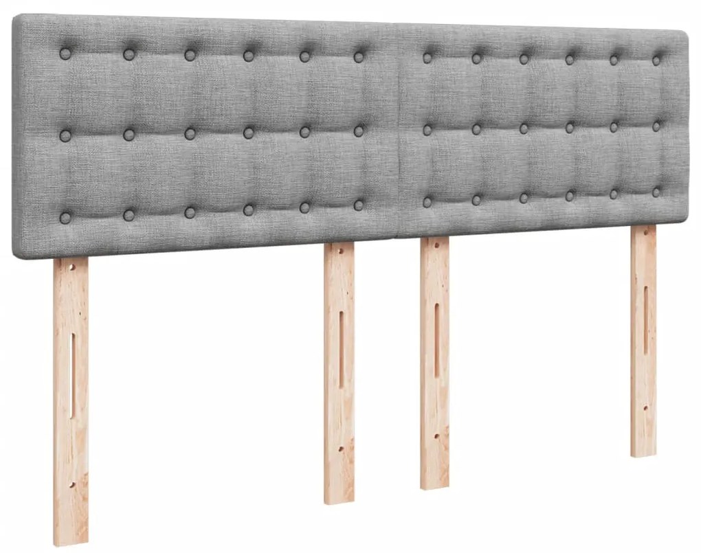 Cama com molas/colchão 160x200 cm tecido cinzento-claro