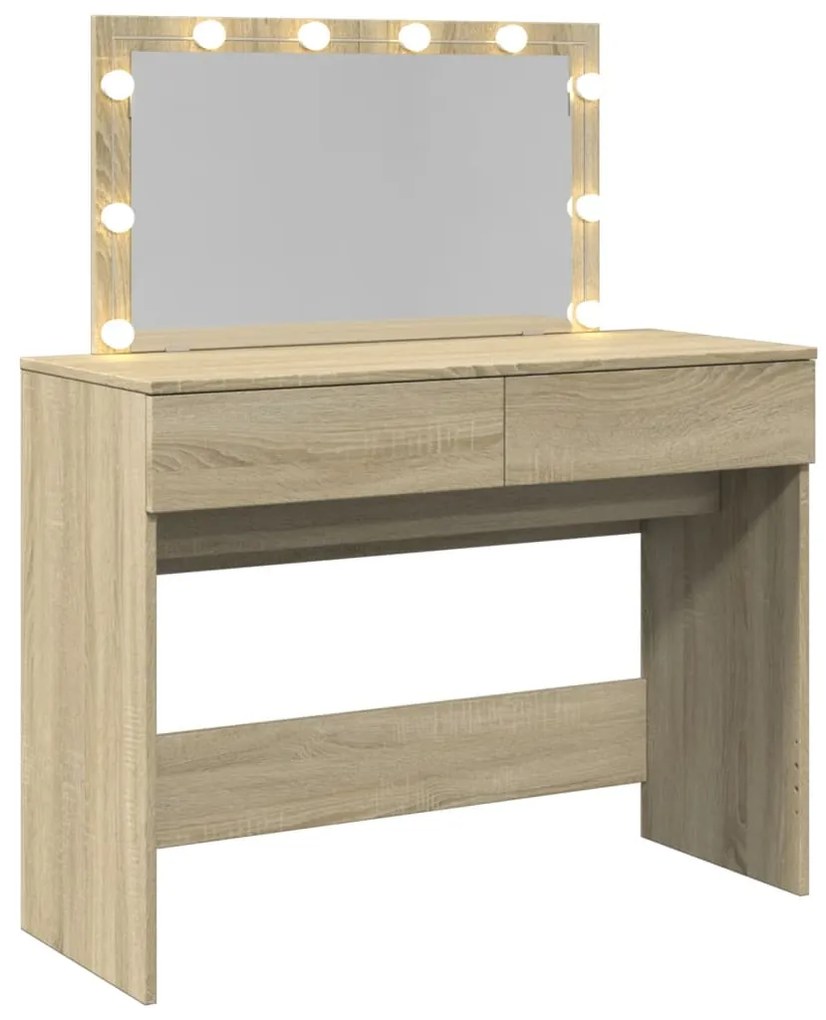 Toucador com LEDs 100x40x120 cm carvalho sonoma