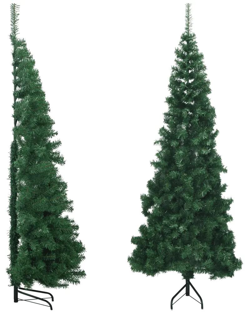 329166 vidaXL Árvore de Natal artificial de canto 240 cm PVC verde