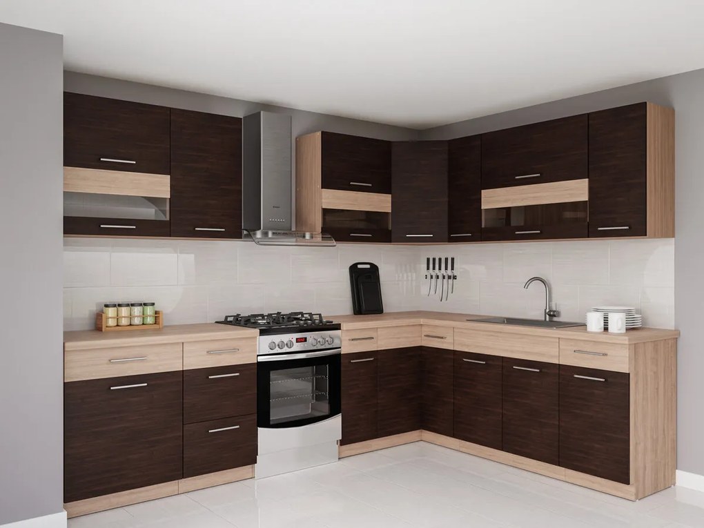 Conjunto de cozinha modular Mode Dark 130