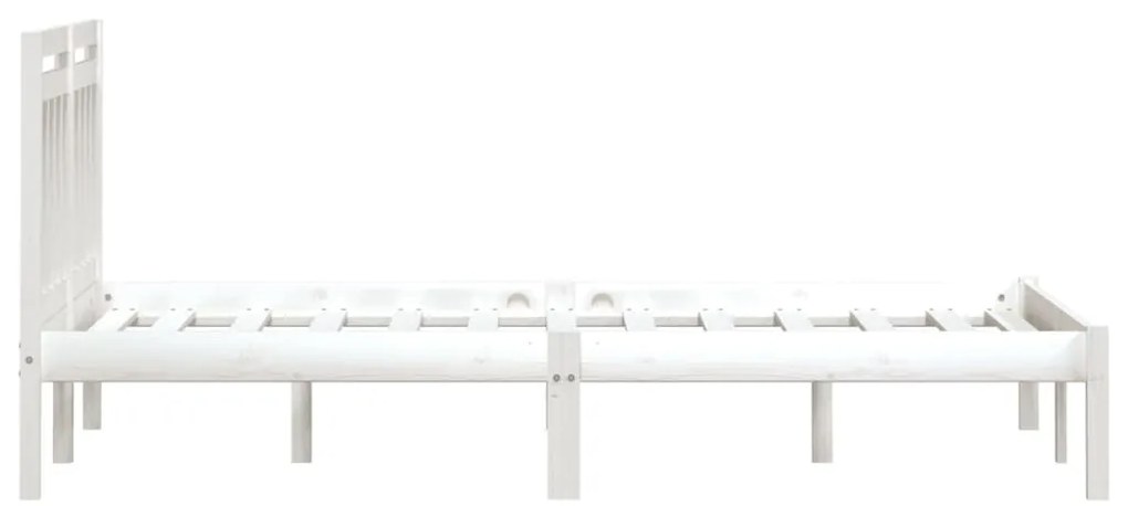Estrutura de cama 200x200 cm pinho maciço branco