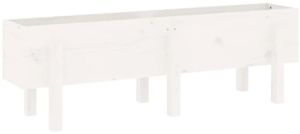 Canteiro elevado de jardim 121x30x38 cm pinho maciço branco
