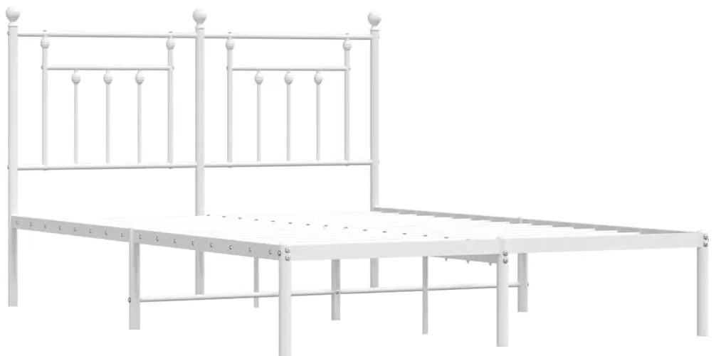Estrutura de cama com cabeceira 150x200 cm metal branco