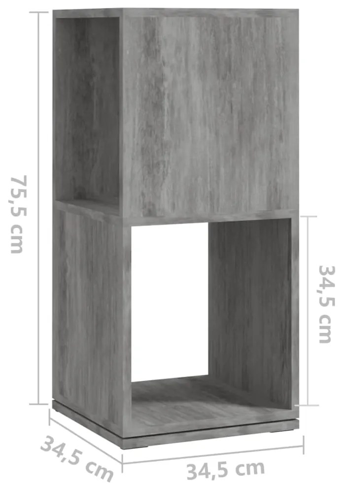 Armário giratório 34,5x34,5x75,5 cm aglomerado cinza cimento