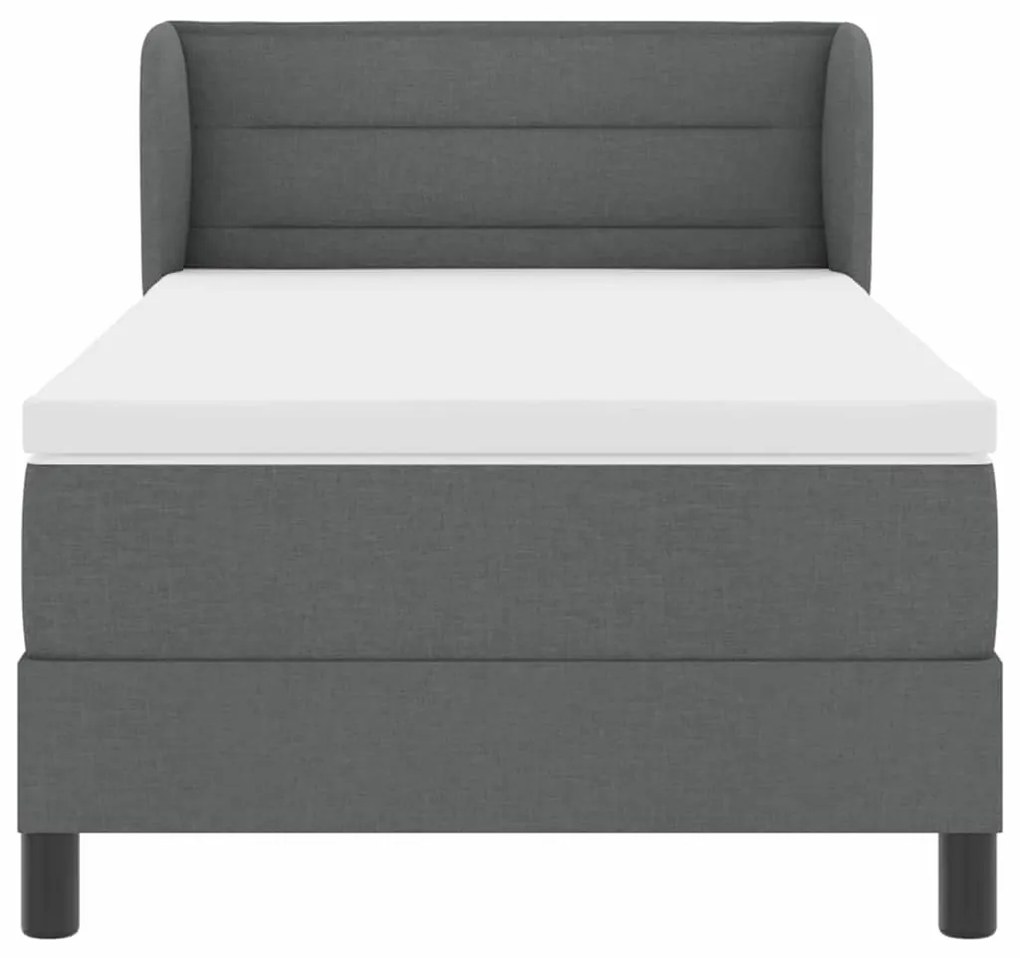 Cama Box Spring com Colchão vidaXL Cinza Escuro 100x200 cm Tecido
