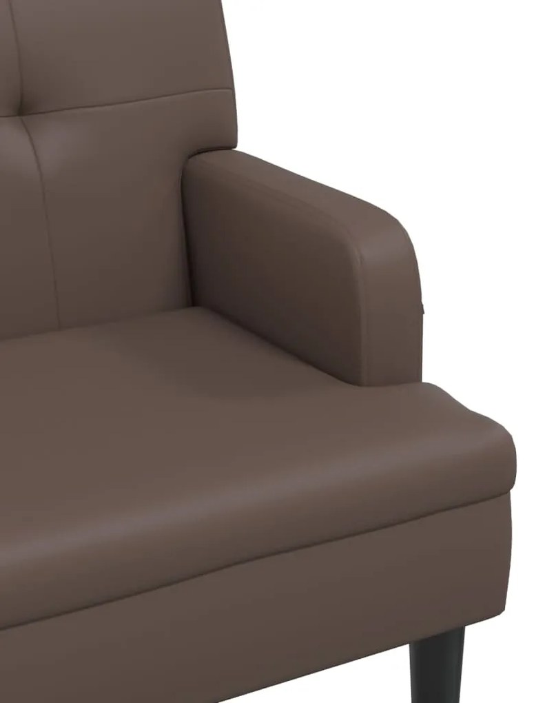 Banco com encosto 112x65,5x75 cm couro artificial castanho