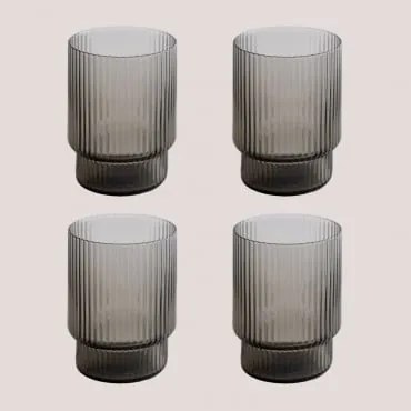 Pack De 4 Copos De 30 Cl Yulia Cinza - Sklum