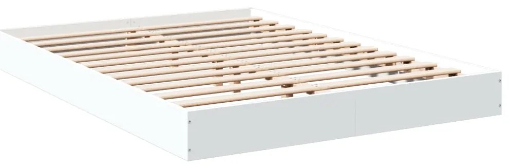 Estrutura de cama 140x200 cm derivados de madeira branco