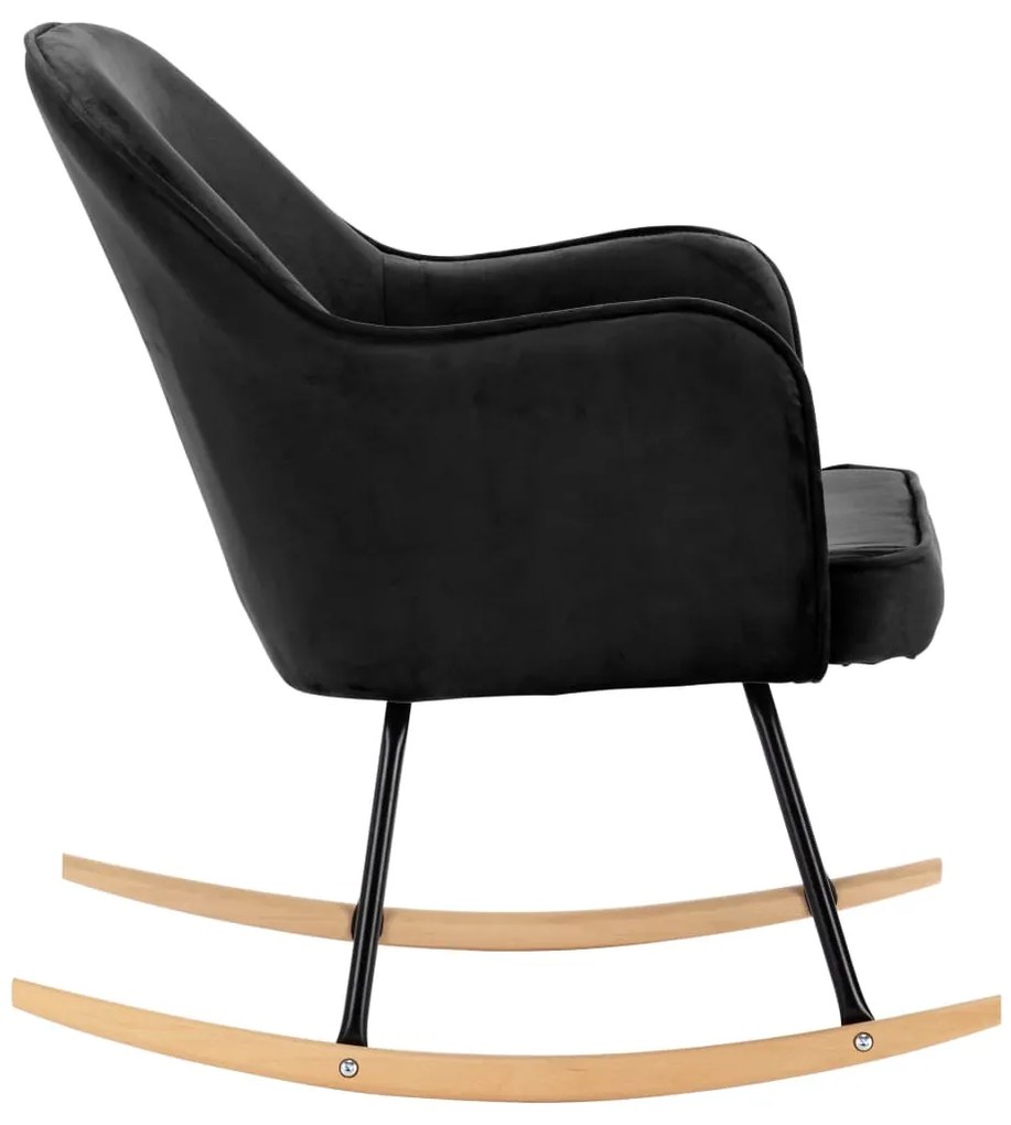 Cadeira de baloiço veludo preto