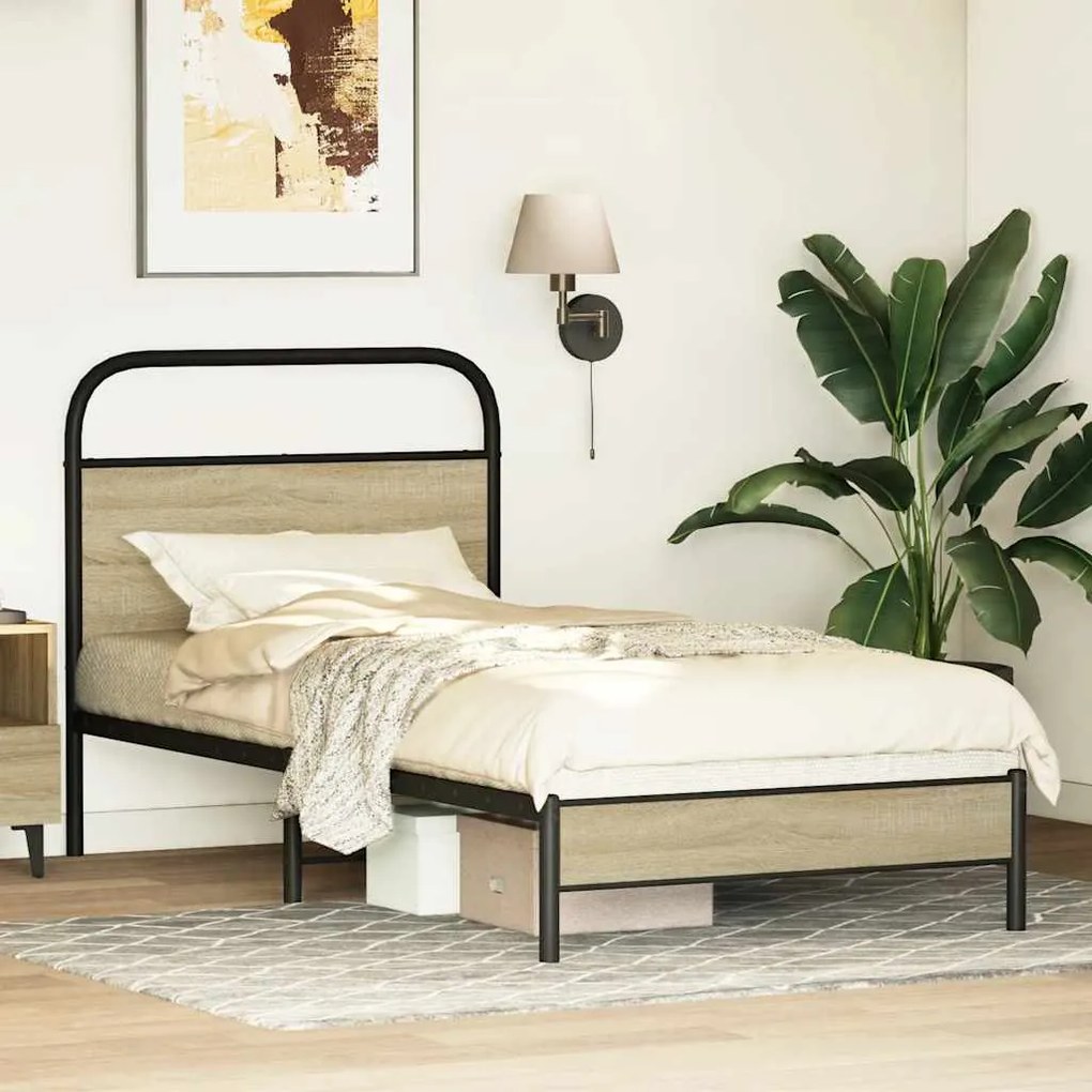 Estrutura cama s/ colchão derivados de madeira carvalho sonoma