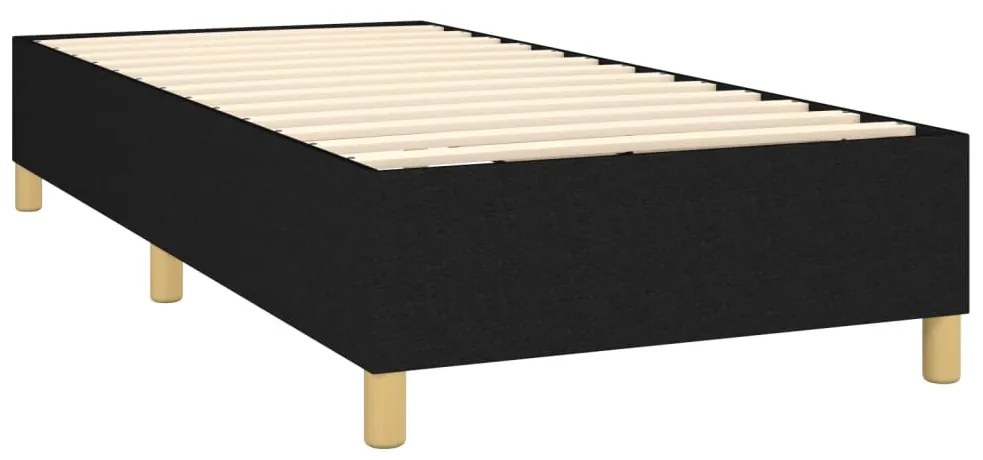 Cama com molas/colchão 90x190 cm tecido preto