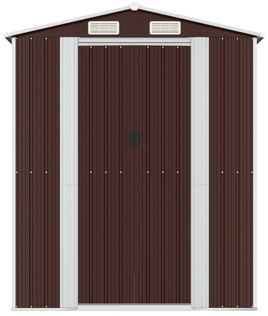 Abrigo de jardim 192x274x223 cm aço galvanizado castanho-escuro