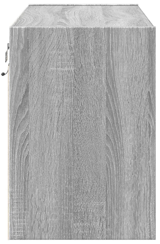 Móvel de parede p/ TV c/ luzes LED 80x31x45 cm cinzento sonoma