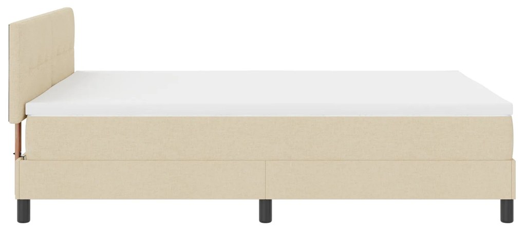 Cama Box Spring com Colchão Creme 140x200 cm Tecido