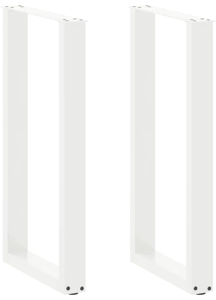 vidaXL Pés de mesa de bar em forma de U 2 peças branco 40x(90-91) cm aço