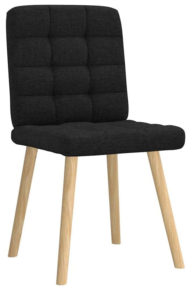 Cadeiras de jantar 4 pcs tecido preto