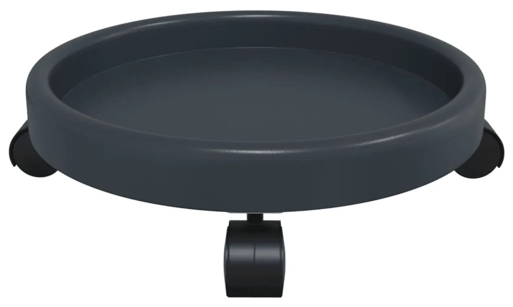 Carrinhos de plantas c/ rodas 2 pcs diâmetro 34 cm 35 kg cinza