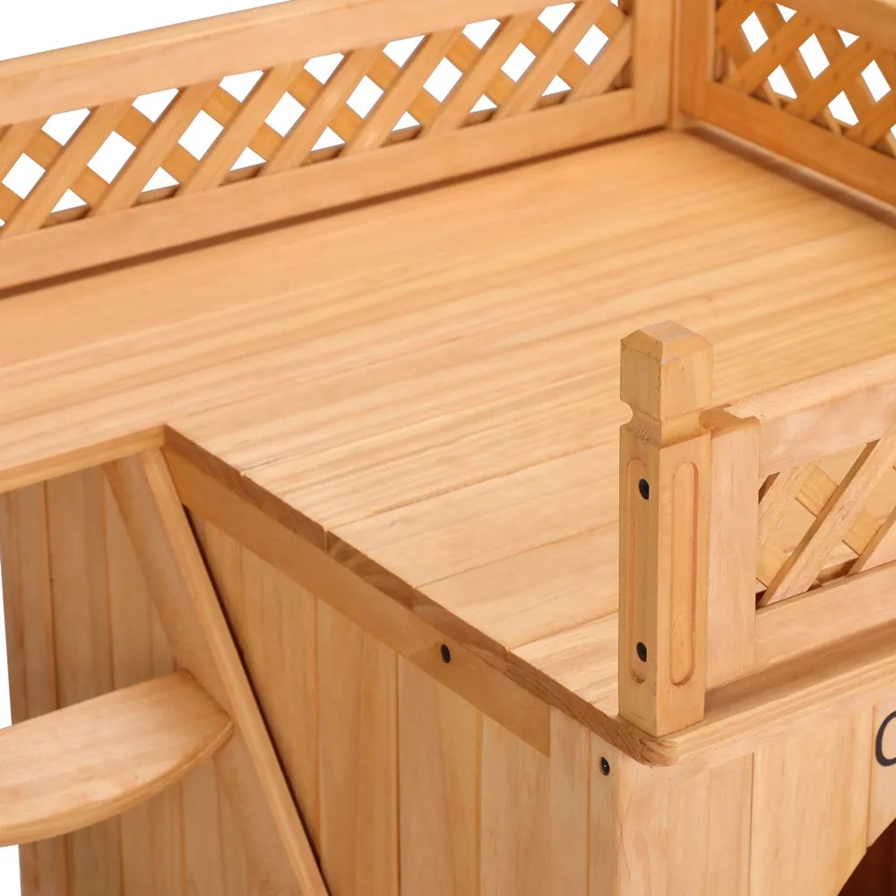 Casa para gatos em madeira com certificação FSC® 53,5 x 54,5 x 64,5 cm castanho