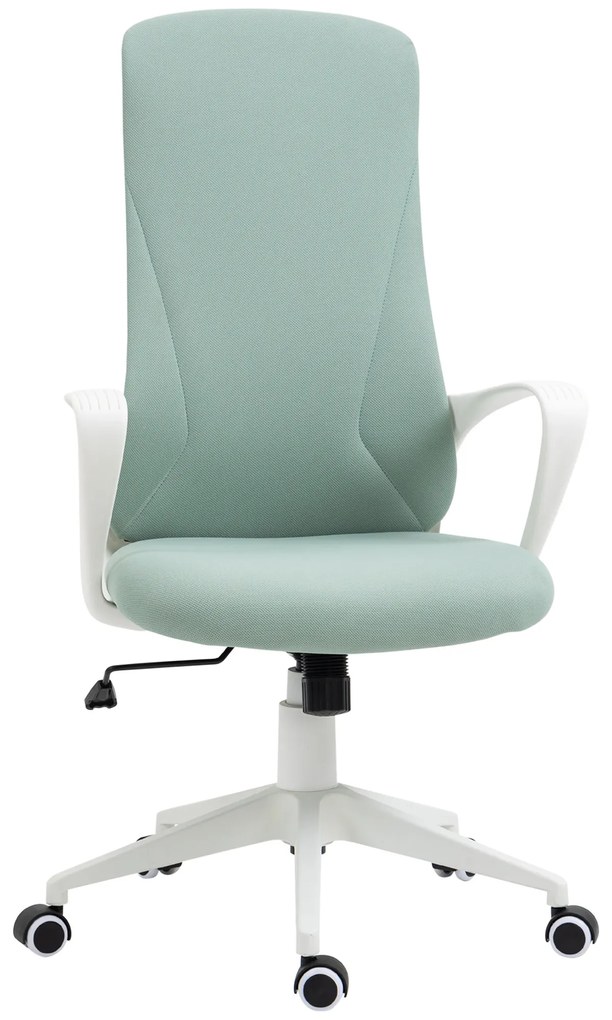 Cadeira de Escritório Ergonómica com Altura Ajustável Função de Inclinação e Encosto Alto 62x56x110-119,5 cm Verde