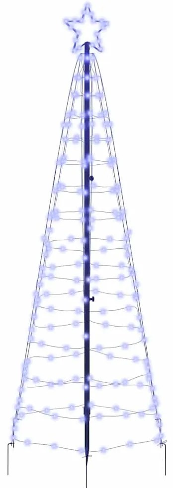 vidaXL Árvore de Natal LED com 390 LEDs Azul 250 cm Ferro