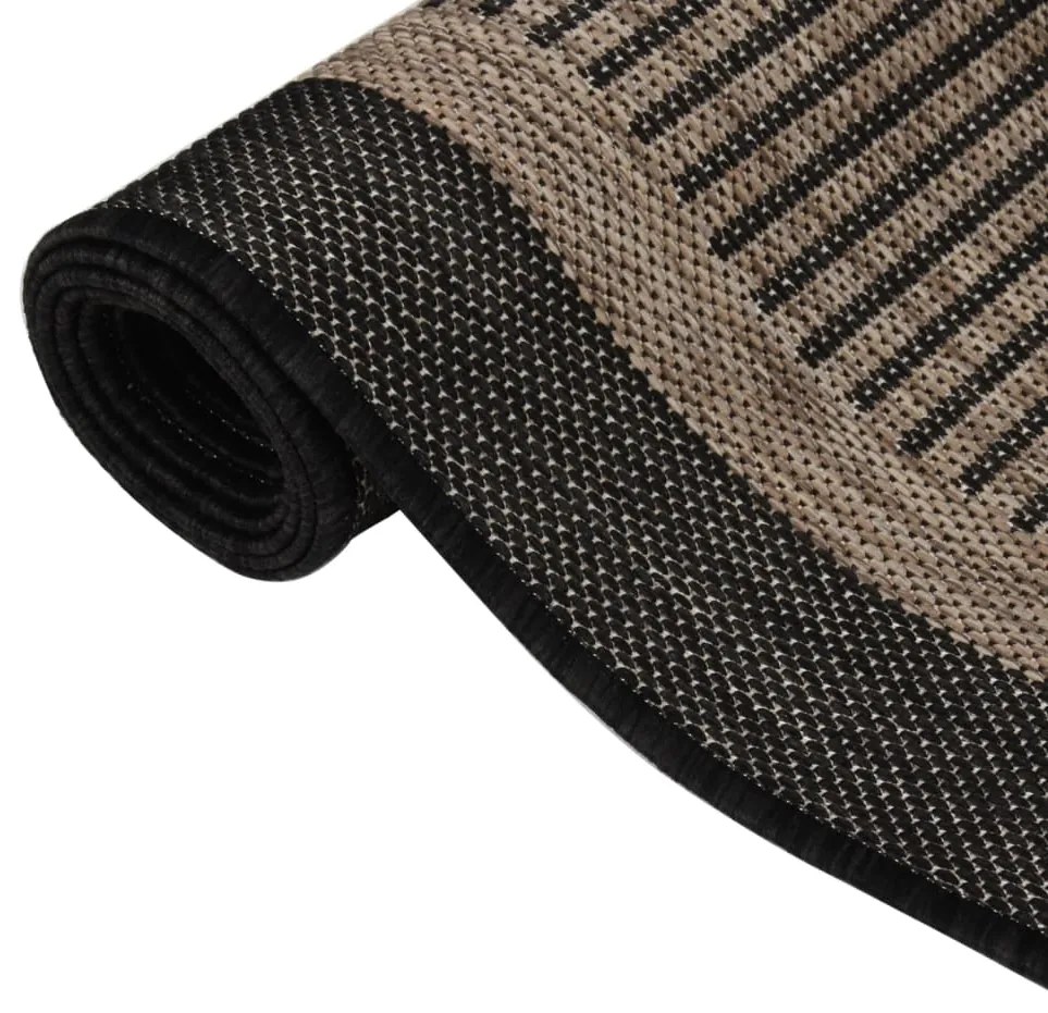 Tapete de tecido plano para exterior 200x280 cm castanho-escuro