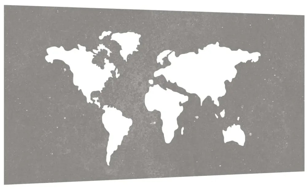 Decoração p/ muro jardim 105x55 cm aço corten design mapa-múndi