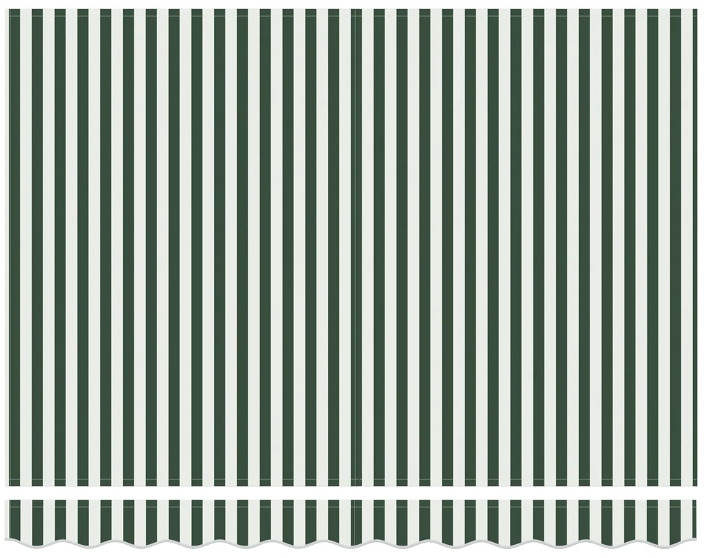 Toldo Retrátil Manual Verde e Branco 350x250 cm