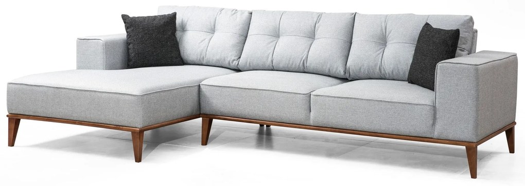 Sofá-Cama de Canto Montana - Cinza Claro - 288 x 160 cm