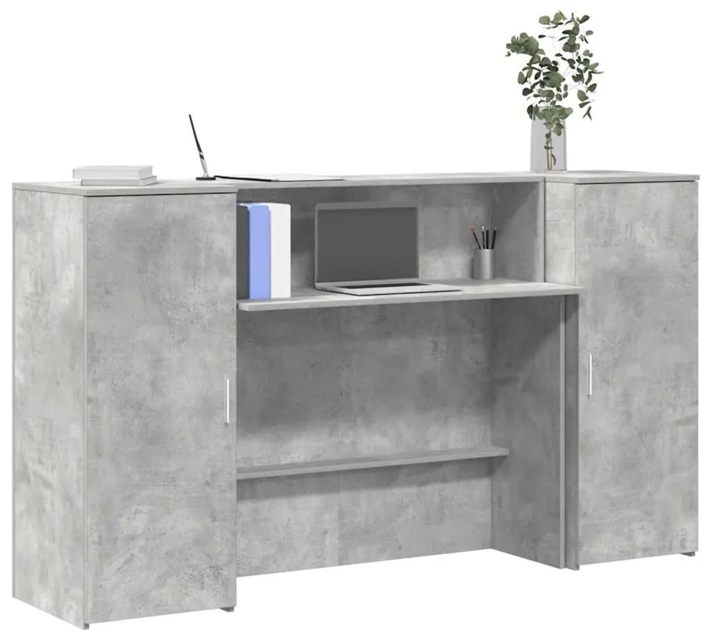 Balcão de recepção 180x50x103,5 cm madeira cinza cimento