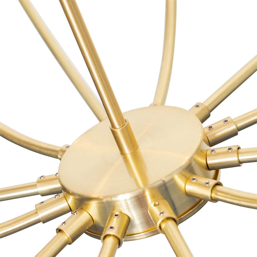 Candeeiro de suspensão clássico dourado com vidro 12 luzes - Elien