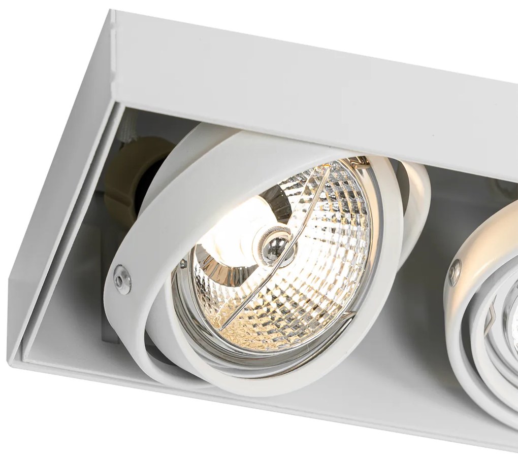 Foco embutido branco GU10 AR70 sem moldura 3 luzes - Oneon Moderno