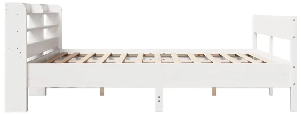 Cama sem colchão 200x200 cm madeira de pinho maciça branco