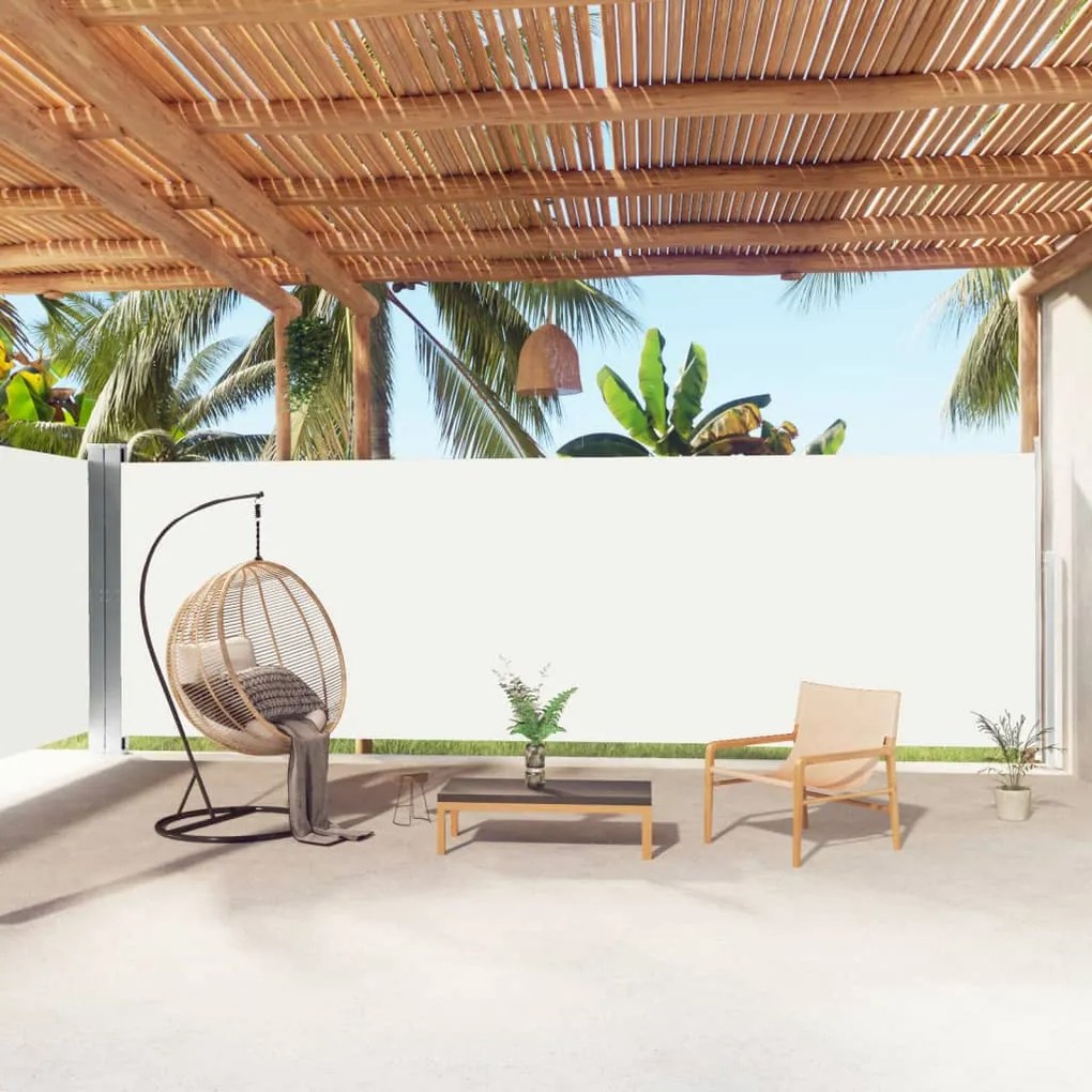 vidaXL Toldo lateral retrátil 180x1000 cm cor creme