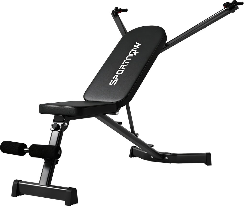 SPORTNOW Banco de Halteres dobrável Banco de Treino com Extensor de Pernas Encosto 3 posições, 3 níveis de resistência 300 kg de carga | Aosom Portugal