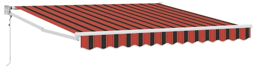 Toldo Retrátil Automático Laranja e Marrom 300x250 cm