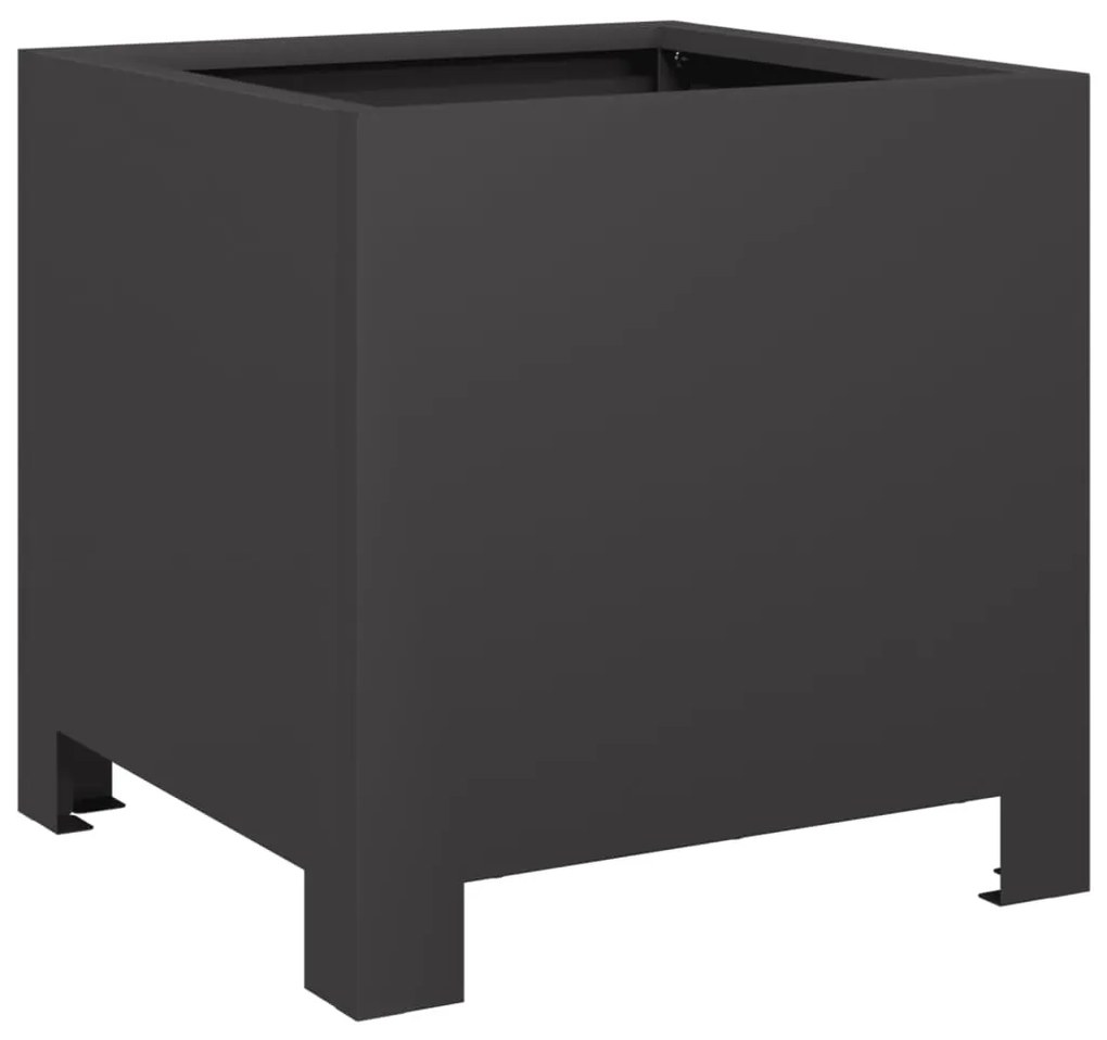 Vaso/floreira de jardim 2 pcs 30x30x30 cm aço preto