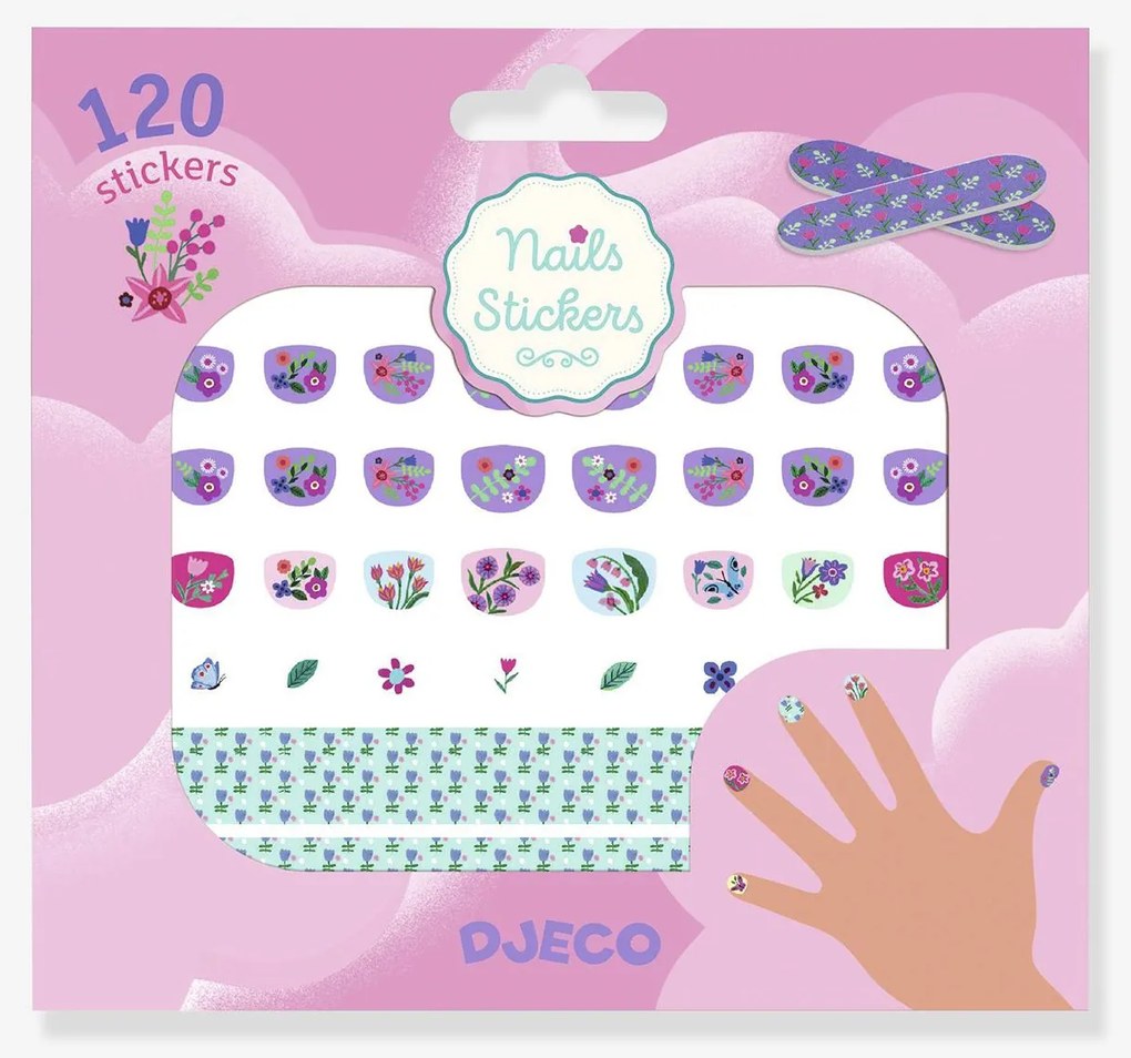 60 autocolantes para unhas - DJECO rosa