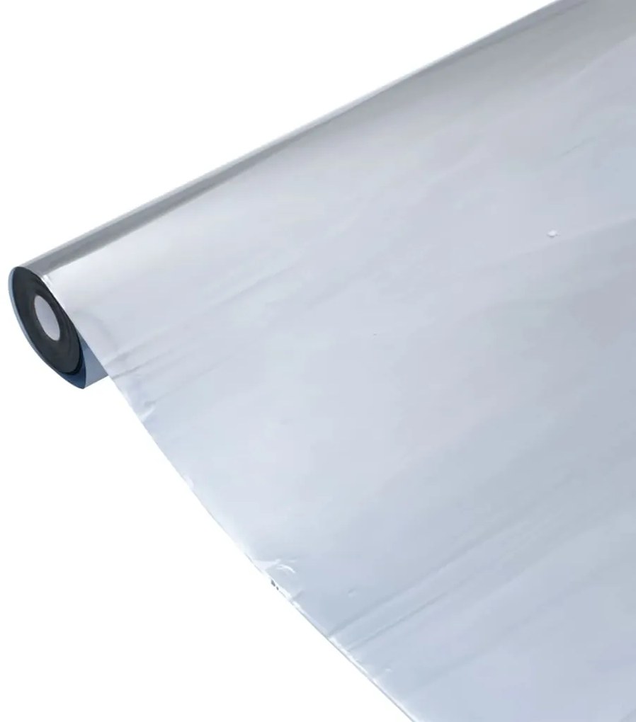 Película solar efeito refletor estático 45x2000 cm PVC prateado