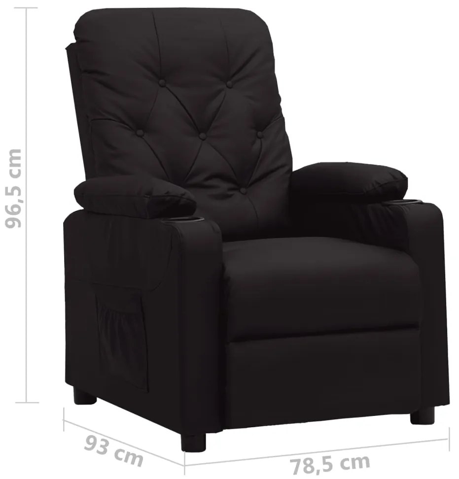 Poltrona reclinável couro artificial preto