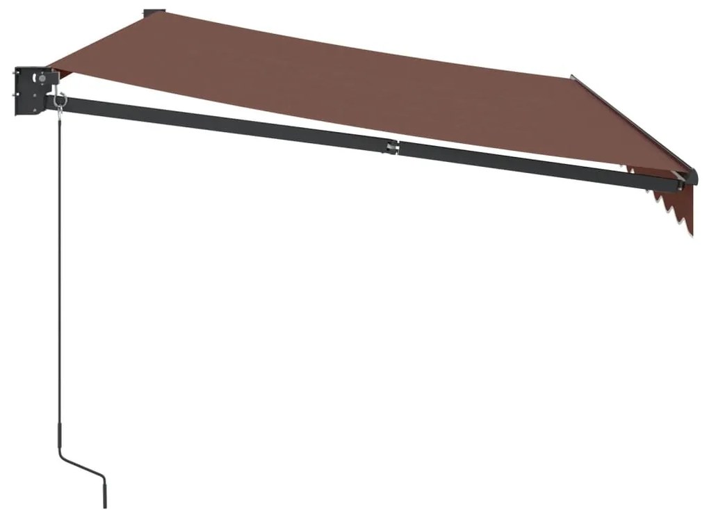 Toldo retrátil manual 350x250 cm castanho